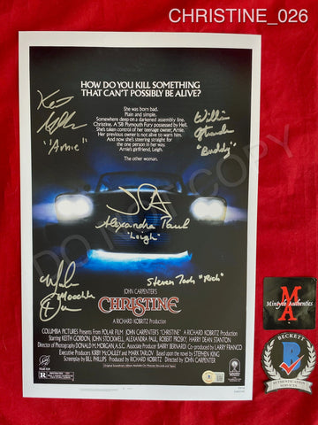CHRISTINE_026 - 11x17 Photo Autographed By Keith Gordon, Steven Tash, Alexandra Paul, William Ostrander, Malcolm Danare & John Carpenter