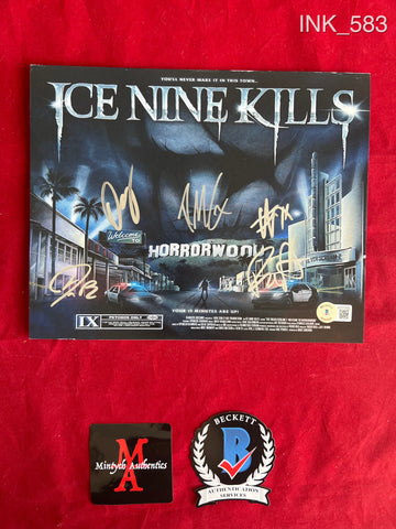 INK_583 - 8x10 Photo Autographed By Ice Nine Kills members Spencer Charnas, Dan Sugarman, Joe Occhiuti, Ricky Armellino & Patrick Galante