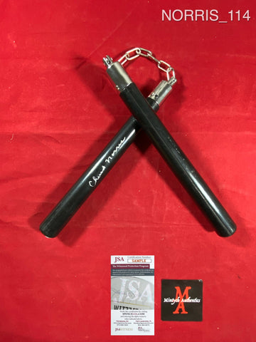 NORRIS_114 - Real Training Nunchucks Autographed By Chuck Norris