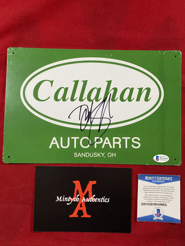 SPADE_107 - Tin Callahan Auto Parts Sign Autographed By David Spade