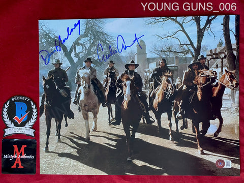 YOUNG_GUNS_006 - 11x14 Photo Autographed By Dermot Mulroney & Emilio Estevez