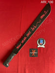 ARI_100 - Black Steel 18" Machete Autographed By Ari Lehman