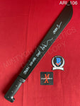 ARI_106 - Black Steel 18" Machete Autographed By Ari Lehman