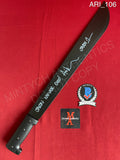 ARI_106 - Black Steel 18" Machete Autographed By Ari Lehman