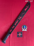 ARI_107 - Black Steel 18" Machete Autographed By Ari Lehman