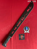 ARI_108 - Black Steel 18" Machete Autographed By Ari Lehman
