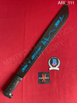 ARI_111 - Black Steel 18" Machete Autographed By Ari Lehman