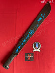 ARI_113 - Black Steel 18" Machete Autographed By Ari Lehman