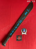 ARI_113 - Black Steel 18" Machete Autographed By Ari Lehman