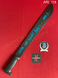 ARI_118 - Black Steel 18" Machete Autographed By Ari Lehman