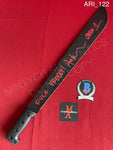 ARI_122 - Black Steel 18" Machete Autographed By Ari Lehman