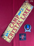 ARI_170 - Camp Crystal Lake Metal Sign Autographed By Ari Lehman