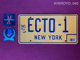 AYKROYD_040 - Ghostbusters ECTO-1 Yellow License Plate Autographed By Dan Aykroyd