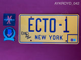 AYKROYD_042 - Ghostbusters ECTO-1 Yellow License Plate Autographed By Dan Aykroyd