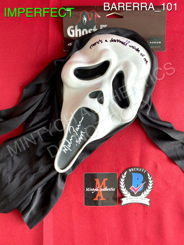 BARERRA_101 - Ghost Face Fun World Mask *IMPERFECT Autographed By Melissa Barrera