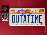BTTF_011 - OUTATIME Back To The Future Metal License Plate Autographed By Michael J. Fox & Christopher Lloyd