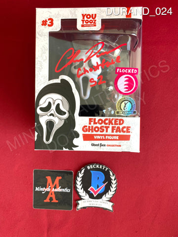 DURAND_024 - YouTooz Flocked Ghost Face Vinyl Figure Autographed By Chris Durand