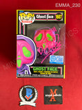 EMMA_230 - Ghost Face 1607 Blacklight Scream Funko Pop! Autographed By Emma Roberts