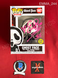 EMMA_244 - Ghost Face 1607 Glow In The Dark Scream Funko Pop! Autographed By Emma Roberts