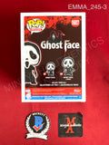 EMMA_245 - Ghost Face 1607 Glow In The Dark Scream Funko Pop! Autographed By Emma Roberts