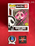 EMMA_245 - Ghost Face 1607 Glow In The Dark Scream Funko Pop! Autographed By Emma Roberts
