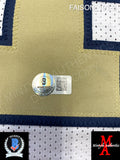 FAISON_101 - Notre Dame White Lacrosse Custom Jersey Autographed By Jordan Faison