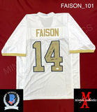 FAISON_101 - Notre Dame White Lacrosse Custom Jersey Autographed By Jordan Faison