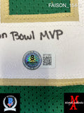 FAISON_154 - Notre Dame Green & White Football / Lacrosse Split (2023 Season) Custom Jersey Autographed By Jordan Faison