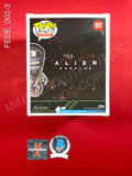 FEDE_002 - Ailen Romulus 1617 Scorched Xenomorph Funko Pop! Autographed By Fede Alvarez & Rodo Sayagues