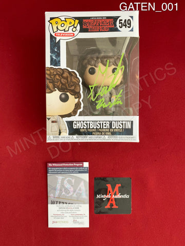 GATEN_001 - Stanger Things 549 Ghostbuster Dustin Funko Pop! Autographed By Gaten Matarazzo