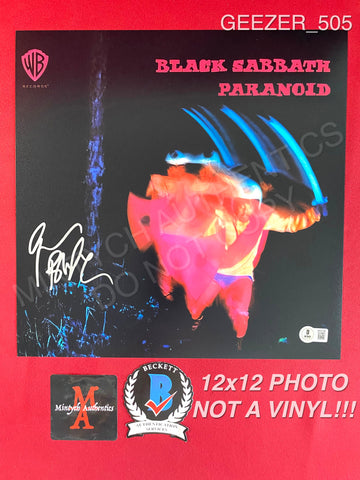 GEEZER_505 - 12x12 Photo Autographed By Geezer Butler