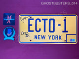 GHOSTBUSTERS_014 - Ecto 1A License Plate Yellow Ghostbusters License Plate Autographed By Dan Aykroyd & Sigourney Weaver