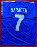 GILFORD_030 - #7 Matt Saracen Friday Night Lights Dillion Panthers Custom Jersey Autographed By Zach Gilford