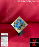 HELLRAISER_001 - 3x3 Wood Foil Face Puzzle Box Autographed By Clive Barker, Doug Bradley, Nicholas Vince, Barbie Wilde & SImon Bamford