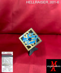 HELLRAISER_001 - 3x3 Wood Foil Face Puzzle Box Autographed By Clive Barker, Doug Bradley, Nicholas Vince, Barbie Wilde & SImon Bamford