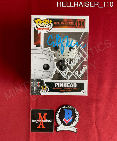 HELLRAISER_110 - Pop! Movies Hellraiser III 134 Pinhead Pop Funko Pop! Autographed By Clive Barker & Doug Bradley