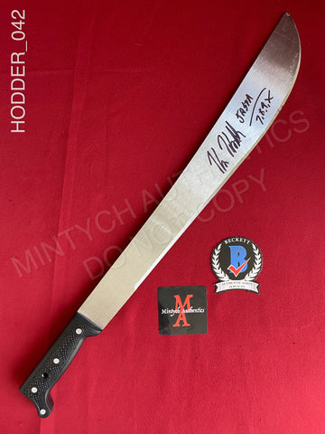 HODDER_042 - Steel 18" Machete Machete Autographed By Kane Hodder