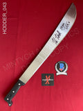 HODDER_043 - Steel 18" Machete Machete Autographed By Kane Hodder