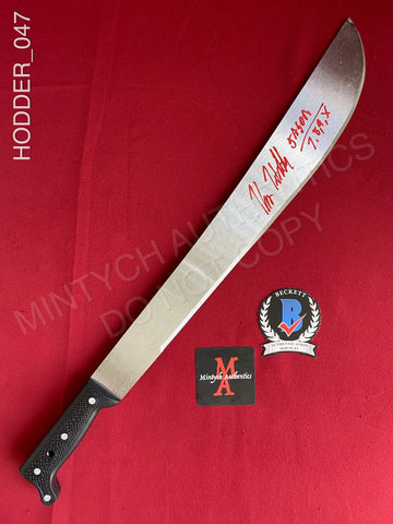 HODDER_047 - Steel 18" Machete Machete Autographed By Kane Hodder