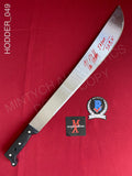 HODDER_049 - Steel 18" Machete Machete Autographed By Kane Hodder