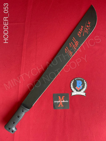 HODDER_053 - Black Steel 18" Machete Machete Autographed By Kane Hodder