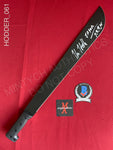 HODDER_061 - Black Steel 18" Machete Machete Autographed By Kane Hodder
