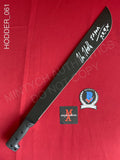 HODDER_061 - Black Steel 18" Machete Machete Autographed By Kane Hodder