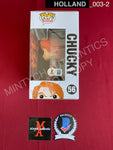 HOLLAND_003 - Child's Play 2 56 Chucky Funko Pop! Autographed By Tom Holland
