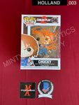 HOLLAND_003 - Child's Play 2 56 Chucky Funko Pop! Autographed By Tom Holland