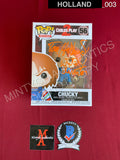 HOLLAND_003 - Child's Play 2 56 Chucky Funko Pop! Autographed By Tom Holland