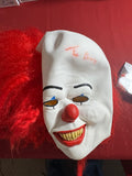 TIM CURRY SIGNED PENNYWISE MASK (DAMAGED)
