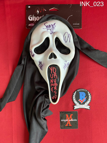 INK_023 - Ghost Face Fun World Mask Autographed By Ice Nine Kills members Spencer Charnas, Dan Sugarman, Joe Occhiuti, Ricky Armellino & Patrick Galante