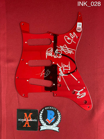INK_028 - Guitar Red Pick Guard Autographed By Ice Nine Kills members Spencer Charnas, Dan Sugarman, Joe Occhiuti, Ricky Armellino & Patrick Galante