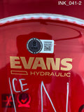 INK_041 - Evans 12 Inch Red Drumhead Autographed By Ice Nine Kills members Spencer Charnas, Dan Sugarman, Joe Occhiuti, Ricky Armellino & Patrick Galante
